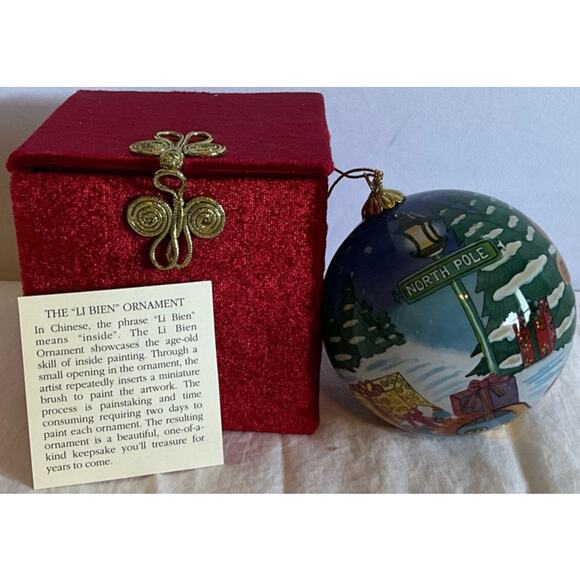 LI BIEN N&N List Hand Painted Christmas Ornament 2004, Box Paperwork North Pole - Picture 1 of 9